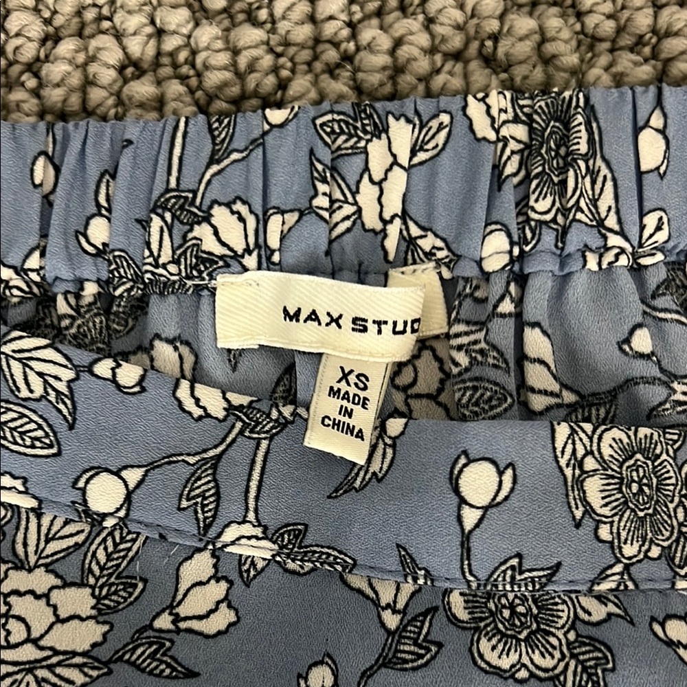 Max Studio Light Blue Maxi Floral Wrap Skirt with Bow tie waist band size XS - Picture 2 of 9